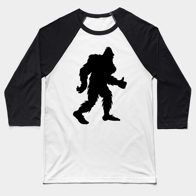 Bigfoot Silhouette Baseball T-Shirt by Tesszero